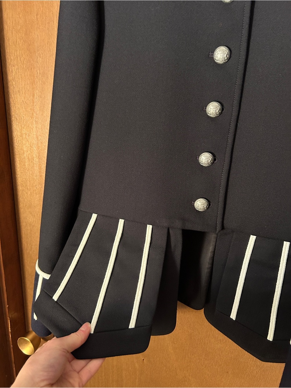 Burberry Ridgeton Wool Military Blazer Jacket In Navy Size 6/ IT 40 - Picture 4 of 9